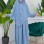 Islamisches Scharia-Kleid mit einlagigem Khimar 829 - Babyblau