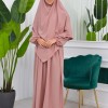 Modest Sharia Dress with Single-Layer Khimar 829 - powder pink/ dusty pink