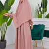 Muslim Hijab Dress set 2 Pieces 829 - powder pink/ dusty pink