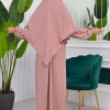 Muslim Hijab Dress set 2 Pieces 829 - powder pink/ dusty pink