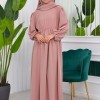 Muslim Hijab Dress set 2 Pieces 829 - powder pink/ dusty pink