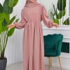 Muslim Hijab Dress set 2 Pieces 829 - powder pink/ dusty pink