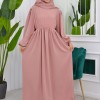Muslim Hijab Dress set 2 Pieces 829 - powder pink/ dusty pink