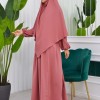 Muslim Hijab Dress set 2 Pieces 829 Açık Pembe