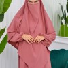 Muslim Hijab Dress set 2 Pieces 829 Açık Pembe