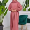 Muslim Hijab Dress set 2 Pieces 829 Açık Pembe