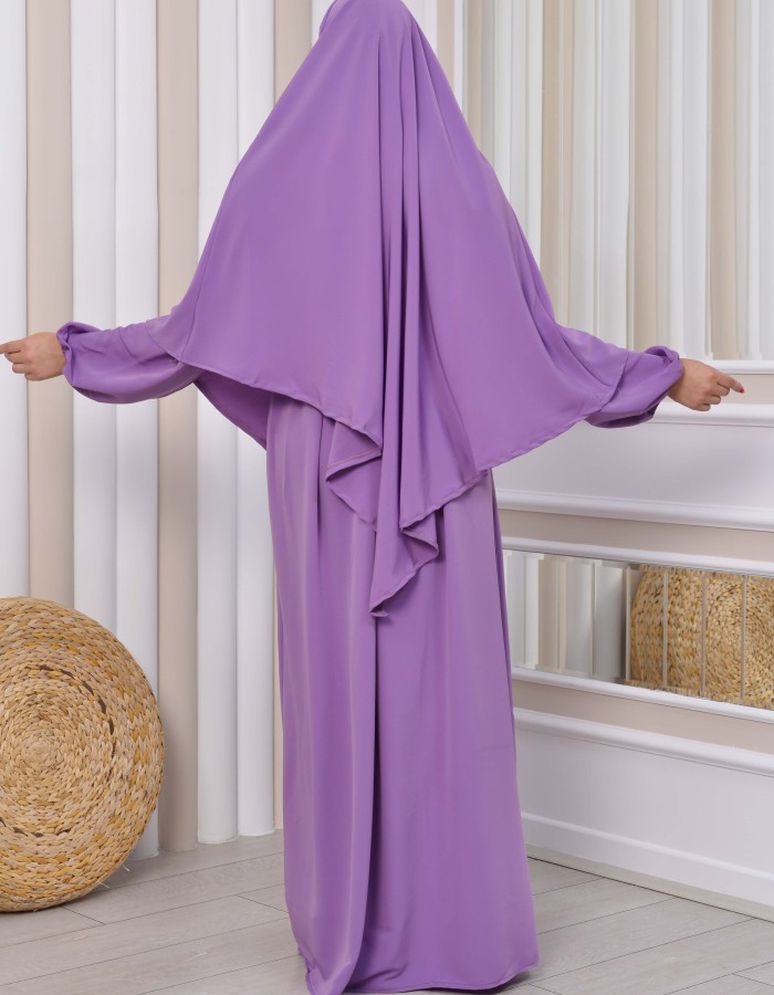 Muslim Hijab Dress set 2 Pieces 829 - lilac