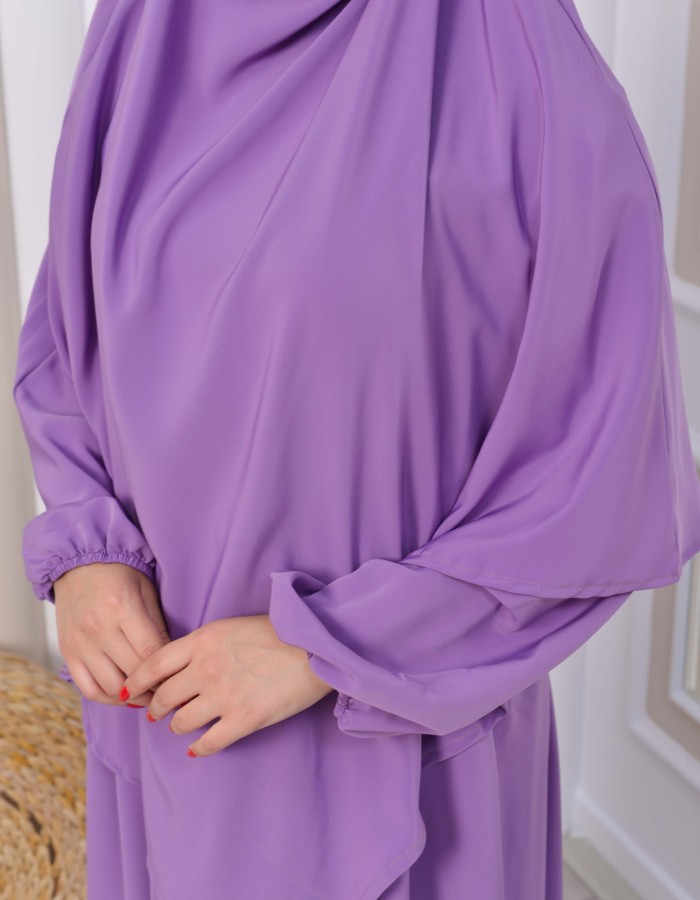 Muslim Hijab Dress set 2 Pieces 829 - lilac