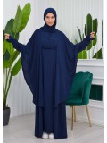 MUSLIM DRESS Hijab Set 2 Pieces Code : 835 - Dunkelblau