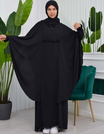 MUSLIM DRESS Hijab Set 2 Pieces Code : 835 - black