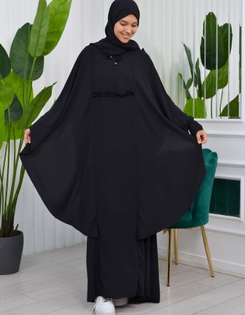 MUSLIM DRESS Hijab Set 2 Pieces Code : 835 - black