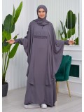 MUSLIM DRESS Hijab Set 2 Pieces Code : 835 - Dunkelgrau