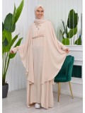 MUSLIM DRESS Hijab Set 2 Pieces Code : 835 - Beige