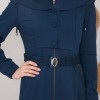 Modest Topcoat With Buttoned Detail 1220 Turkuaz