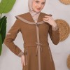 Modest linen  trench coat 1221 - tan