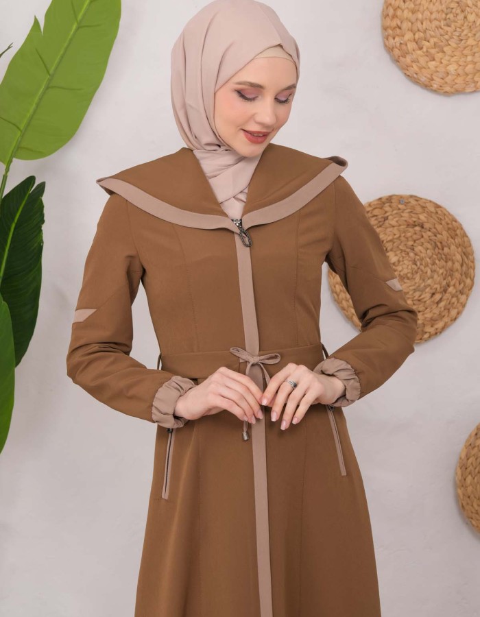 Modest linen  trench coat 1221 - tan