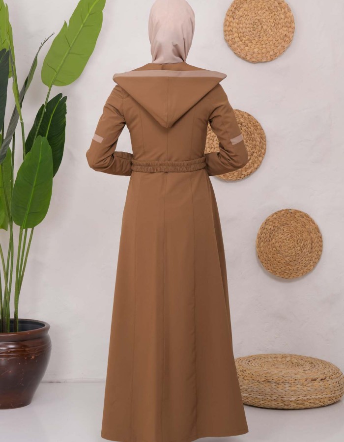 Modest linen  trench coat 1221 - tan