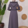 Modest linen  trench coat 1221 - Antrasıt