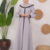Modest linen  trench coat 1221 - gray