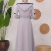 Modest linen  trench coat 1221 - gray