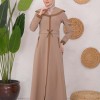Modest linen  trench coat 1221 - light brown