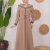 Modest linen  trench coat 1221 - light brown