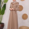 Modest linen  trench coat 1221 - light brown