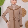 Modest linen  trench coat 1221 - light brown