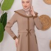 Modest linen  trench coat 1221 - light brown