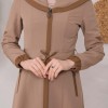 Modest linen  trench coat 1221 - light brown