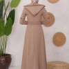 Modest linen  trench coat 1221 - light brown
