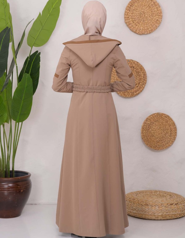 Modest linen  trench coat 1221 - light brown