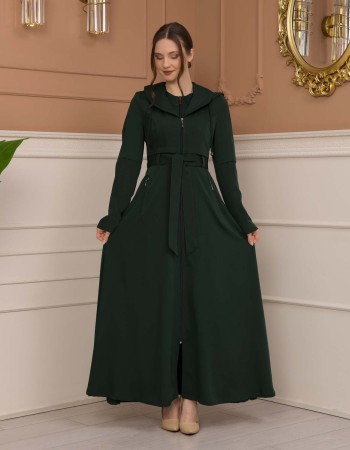 brada-Stoff Manto mit Bolero-Reißverschluss und Satinfutter 1225 - Khaki