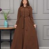 Belted Hooded Hijabi Prada Topcoat 1231 - brown