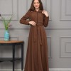 Belted Hooded Hijabi Prada Topcoat 1231 - brown