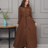Belted Hooded Hijabi Prada Topcoat 1231 - brown