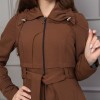 Belted Hooded Hijabi Prada Topcoat 1231 - brown