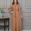 Belted Hooded Hijabi Prada Topcoat 1231 - tan