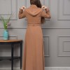 Belted Hooded Hijabi Prada Topcoat 1231 - tan
