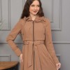 Belted Hooded Hijabi Prada Topcoat 1231 - tan