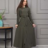 Hooded Belted Hijabi Prada Topcoat 1232 - khaki