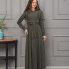 Hooded Belted Hijabi Prada Topcoat 1232 - khaki