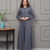 Hooded Belted Hijabi Prada Topcoat 1232 - gray