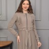 Hooded Belted Hijabi Prada Topcoat 1232 - beige
