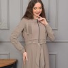 Hooded Belted Hijabi Prada Topcoat 1232 - beige