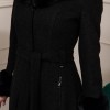 Woolen Winter Coat with Fur Lining - 1360 - Schwarz