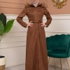 Shaomah Winter Coat with Fur Hood - Code 1361 - brown