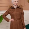 Shaomah Winter Coat with Fur Hood - Code 1361 - brown