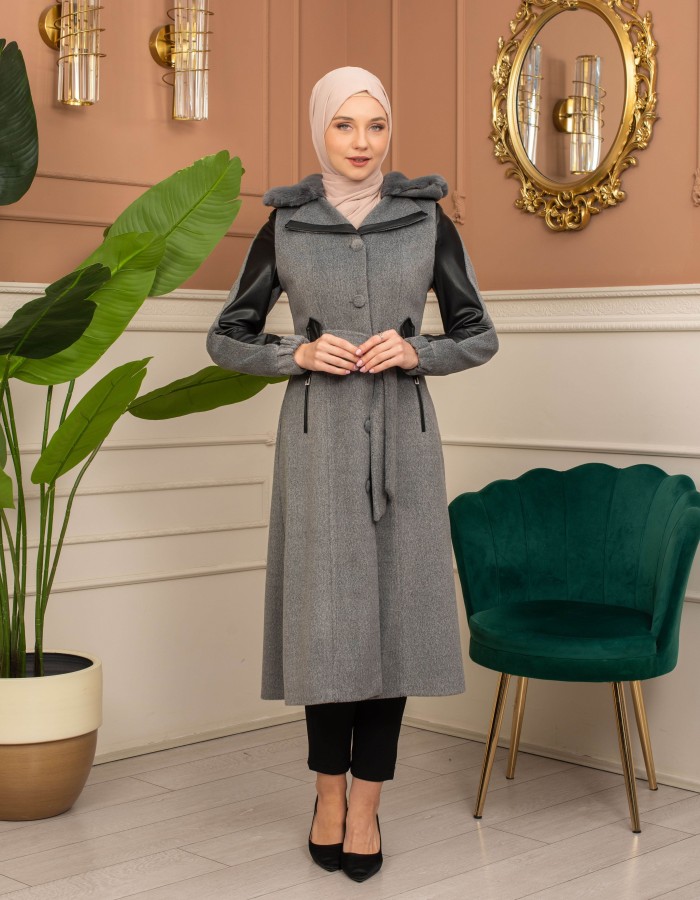 Trench Coat Wool Mohair Code 1364 - Grau