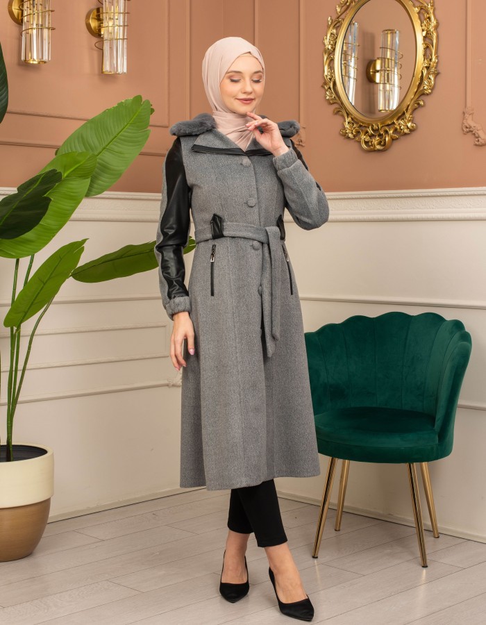 Trench Coat Wool Mohair Code 1364 - Grau
